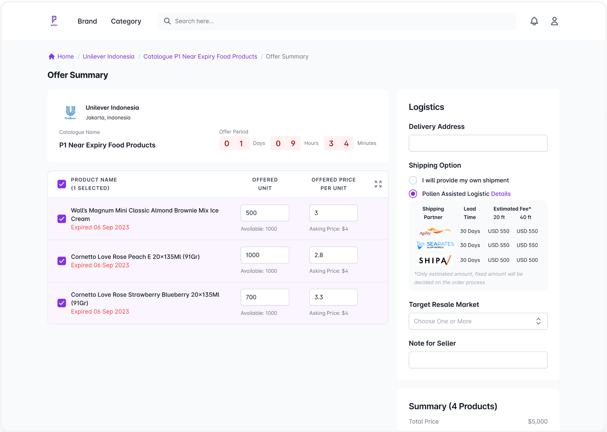 Buyer screen 2